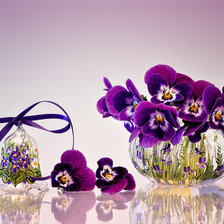 Схема вышивки «Анютины глазки»