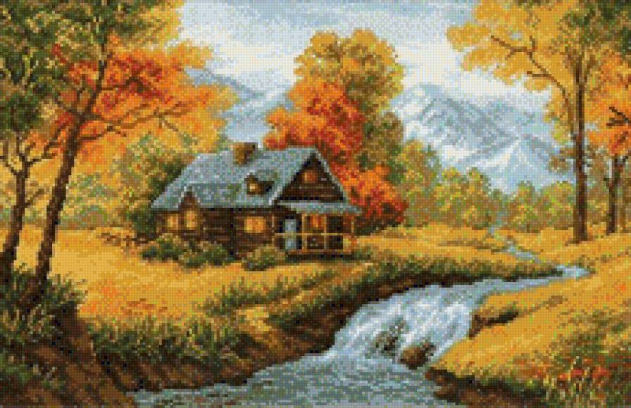 золотая осень - картина, осень, картины, пейзаж - предпросмотр