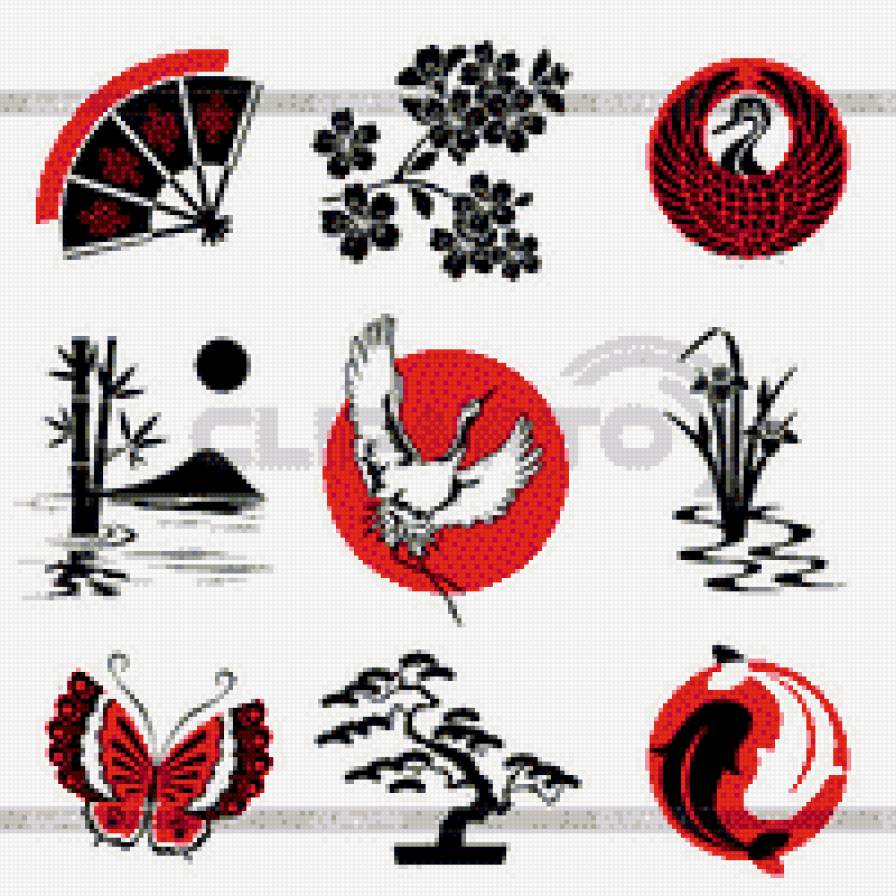 В японском стиле - азия, восток, монохром - предпросмотр