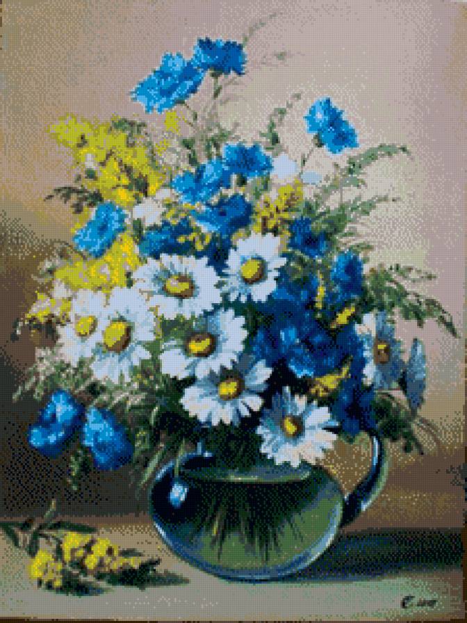 полевой букет - букет, цветы, ромашки - предпросмотр