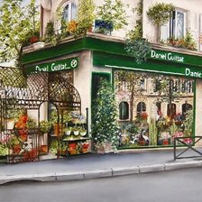 Схема вышивки «улочка в Париже»