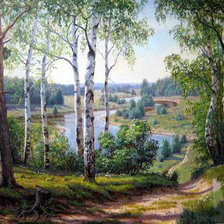 Схема вышивки «лес»