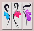 Схема вышивки «Триптих"Девушки"абстракция»