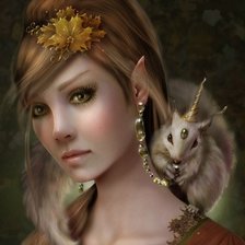 Девушка и зверек