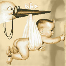 Схема вышивки «аист»