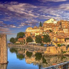 Схема вышивки «місто біля води»