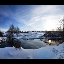 Схема вышивки «зимове озеро»