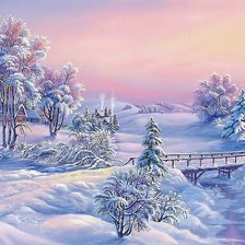 Схема вышивки «Зимний пейзаж»