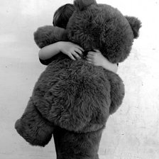 Схема вышивки «Девочка и мишка»