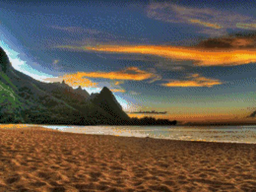 вечір на пляжі - море.закат.природа - предпросмотр