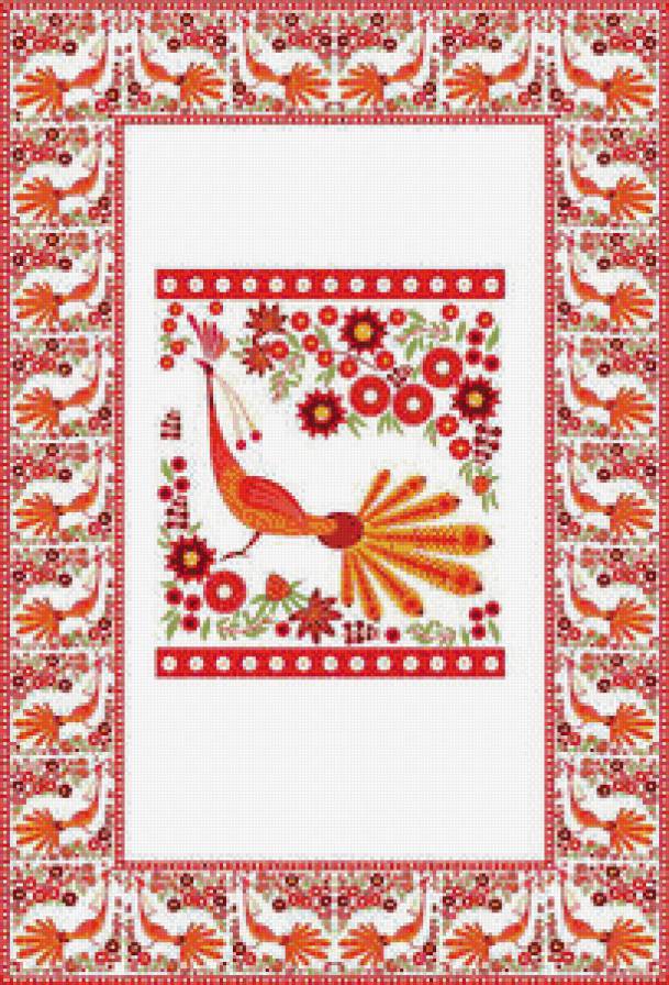 №440412 - салфетка, птицы, скатерть, подушка, цветы, узоры, орнамент - предпросмотр