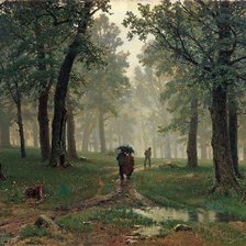 Схема вышивки «Шишкин И.И. Дождь в дубовом лесу»