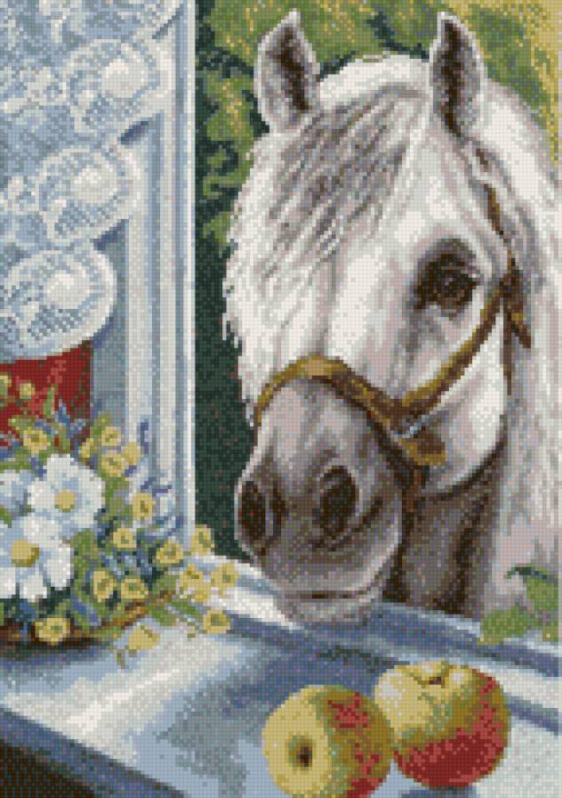 Любопытный сосед - лошадь - предпросмотр