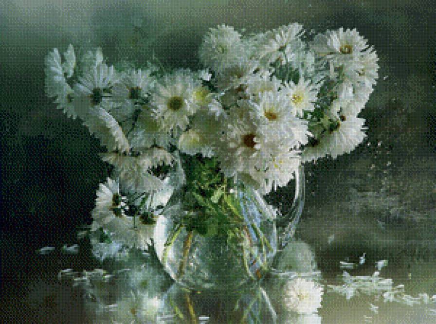 Серия "Цветы под дождем" - букет, цветы, ромашки - предпросмотр