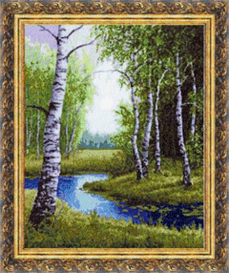 в березовом краю - пейзаж, красота, лето, картина река - предпросмотр