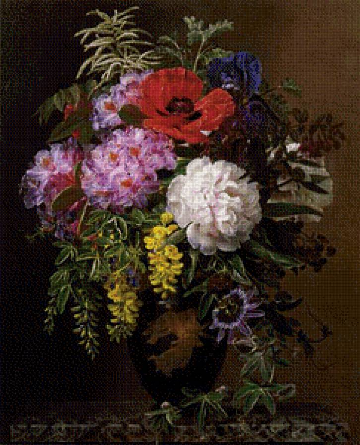 натюрморт с пионами - натюрморт - предпросмотр