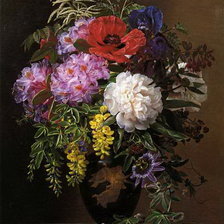 Схема вышивки «натюрморт с пионами»