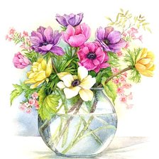 Схема вышивки «Букет анемонов»