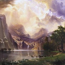 Схема вышивки «озеро в горах»