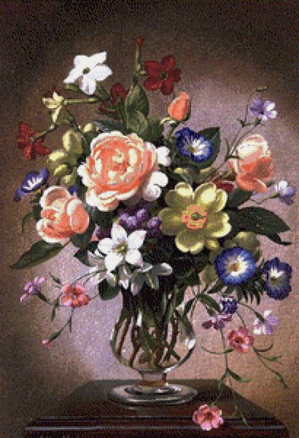 №441885 - букет, живопись, albert williams, цветы, натюрморт - предпросмотр