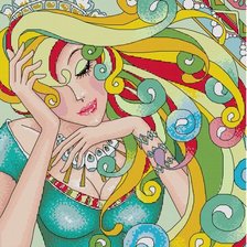 Схема вышивки «девушка-Фэнтези»