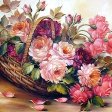 Схема вышивки «Корзина роз»