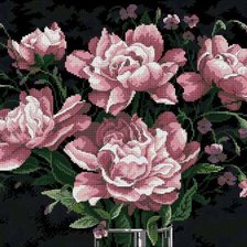 Схема вышивки «букет на черном»