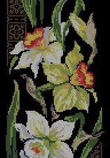 Схема вышивки «нарциссы на черном»