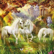 Схема вышивки «Единороги»