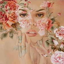 Схема вышивки «Цветочная девушка»