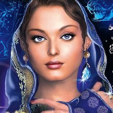 Схема вышивки «Женщина-загадка»