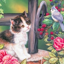 Схема вышивки «котенок»