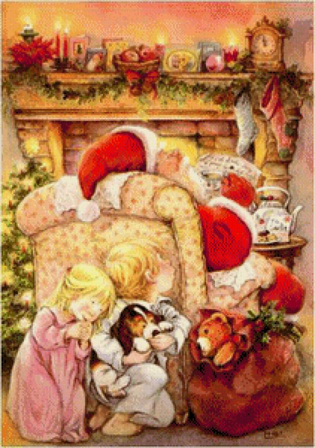 рождество - подарки, санта, рождество, дети, новый год, игрушки - предпросмотр