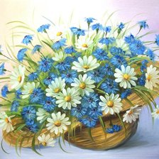 Схема вышивки «Полевые цветы в шляпке»