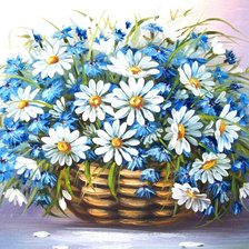 Схема вышивки «Васильки и ромашки»