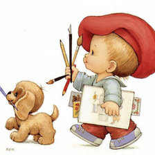 Схема вышивки «художник»