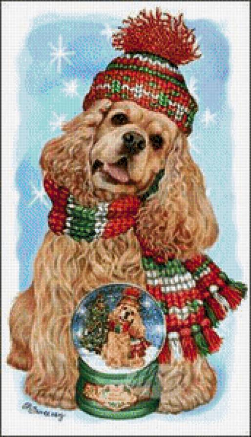 рождество - новый год, снежный шар, рождество, собака - предпросмотр