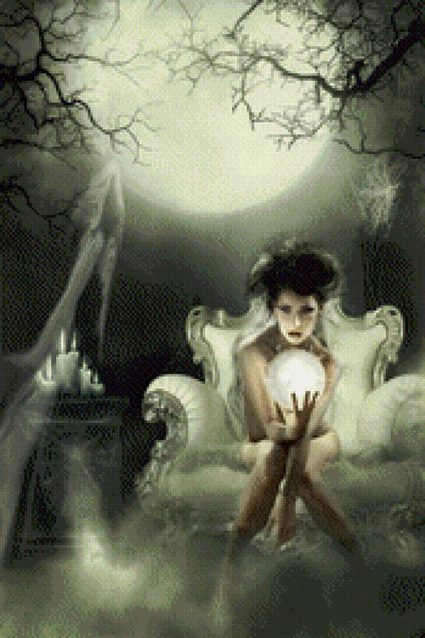 тайна - девушка, ночь, туман - предпросмотр