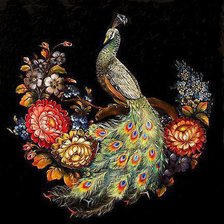 Схема вышивки «павлин»