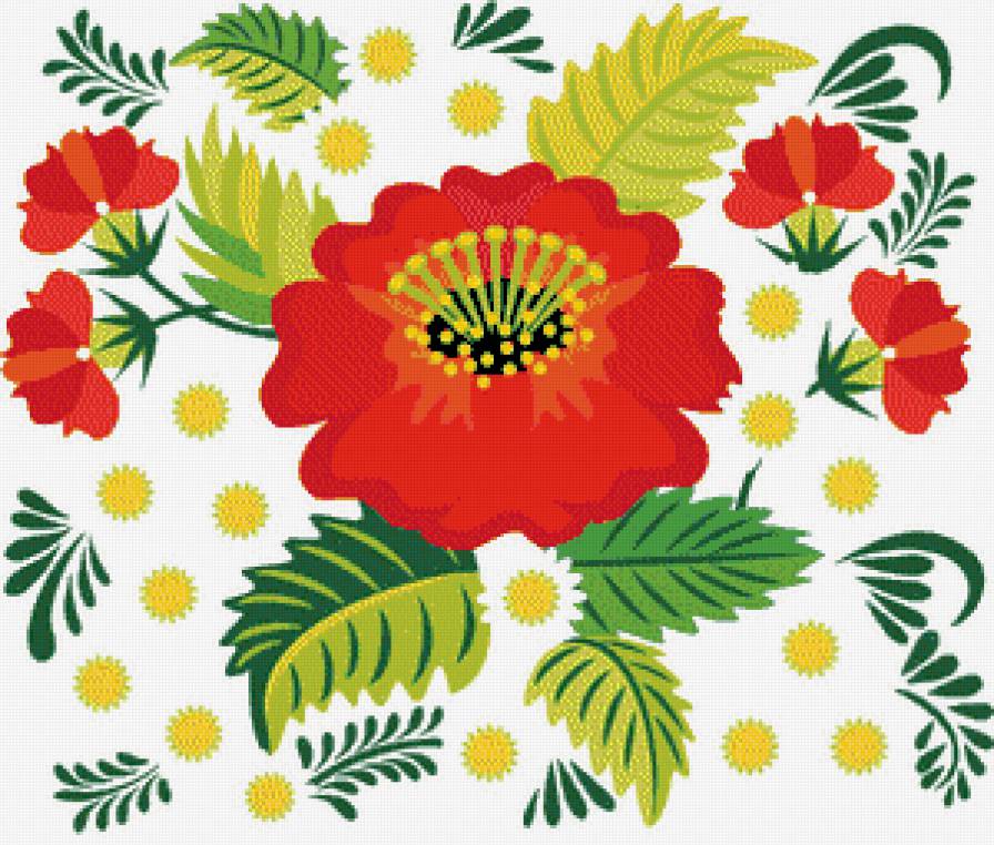 №444167 - узоры, ягоды, скатерть, салфетка, цветы, роспись, орнамент, подушка - предпросмотр