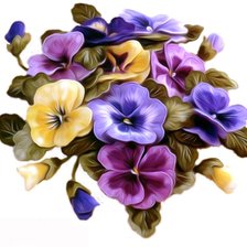 Схема вышивки «анютины глазки»