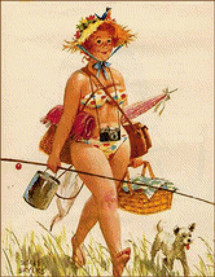 Хильда - открытка, женщина, хильда, ретро - предпросмотр