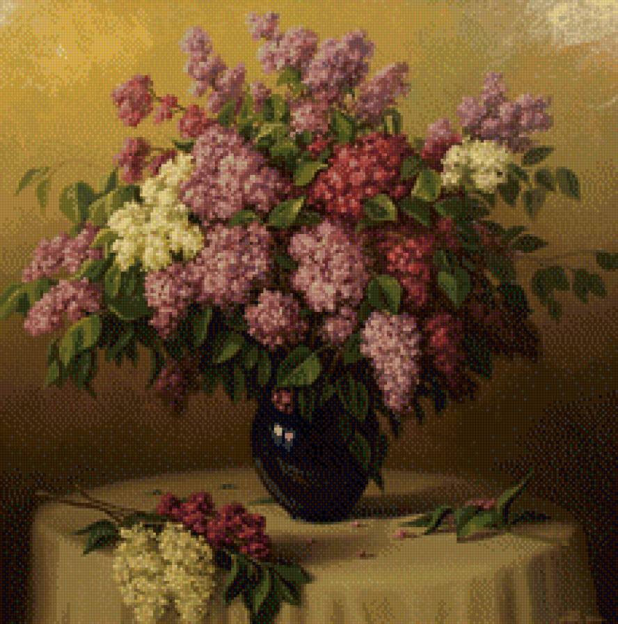 Букет сирени - ваза., цветы, сирень, букет - предпросмотр