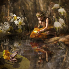 Схема вышивки «Золотая рыбка»