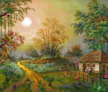 Схема вышивки «Сельский пейзаж»