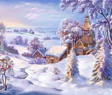 Схема вышивки «Зимний пейзаж»