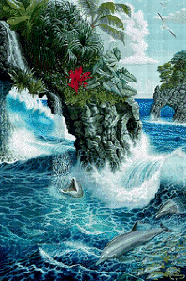 дельфины - дельфины, море, пейзаж, природа - предпросмотр