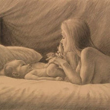 Схема вышивки «Мать и дитя»