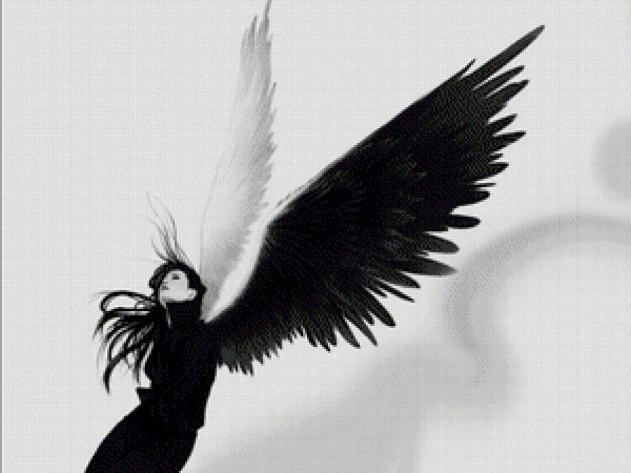 ангел - ангел, женщина, черно-белое - предпросмотр