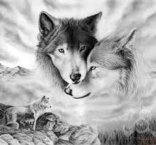 Схема вышивки «волки»